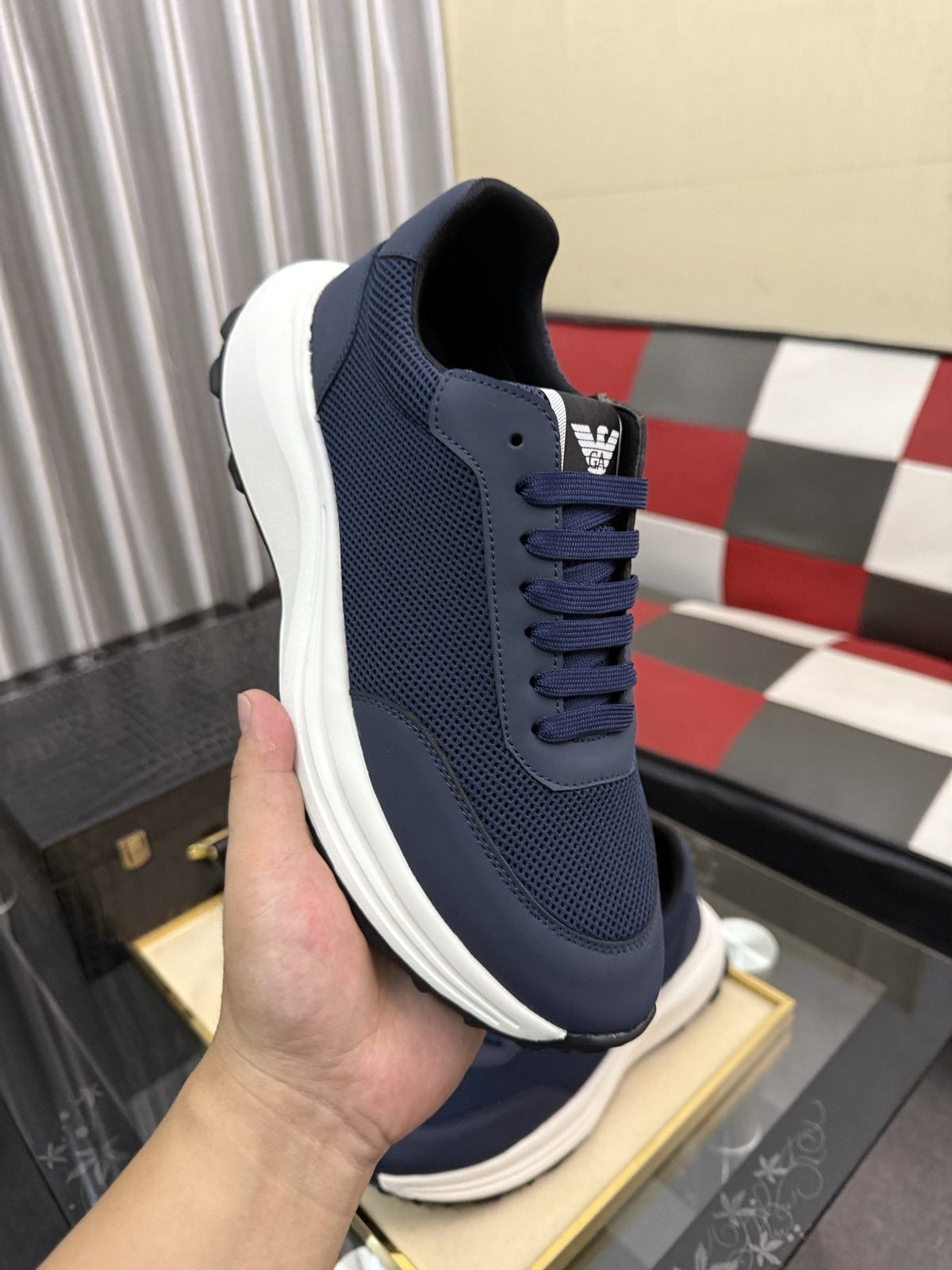 Armani Textured Low-Top Sneakers — side