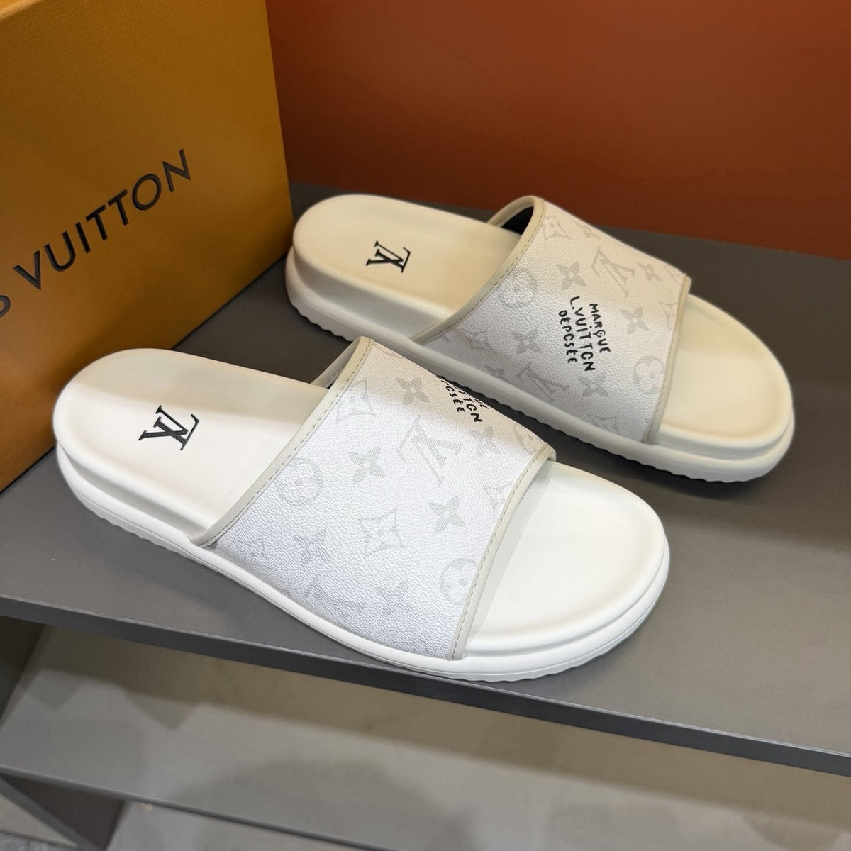 Louis Vuitton Monogram Pattern Slide Sandals — detail