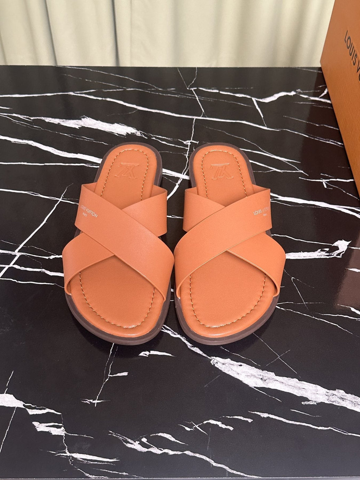 Louis Vuitton Crossover Slide Sandals — front