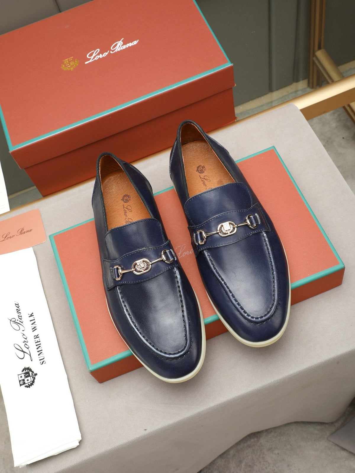 Loro Piana Men’s Bit Loafers — front