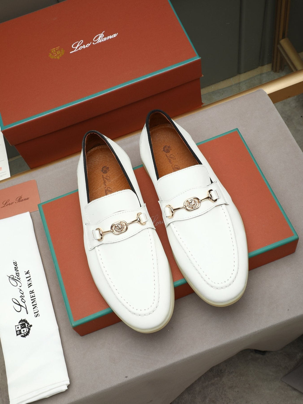 Loro Piana Men’s Bit Loafers — front