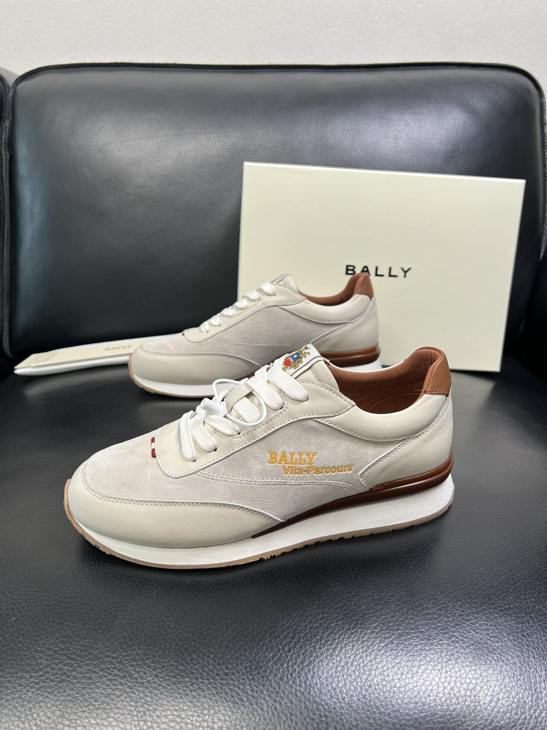 BALLY Black and Brown Low-Top Sneakers — side
