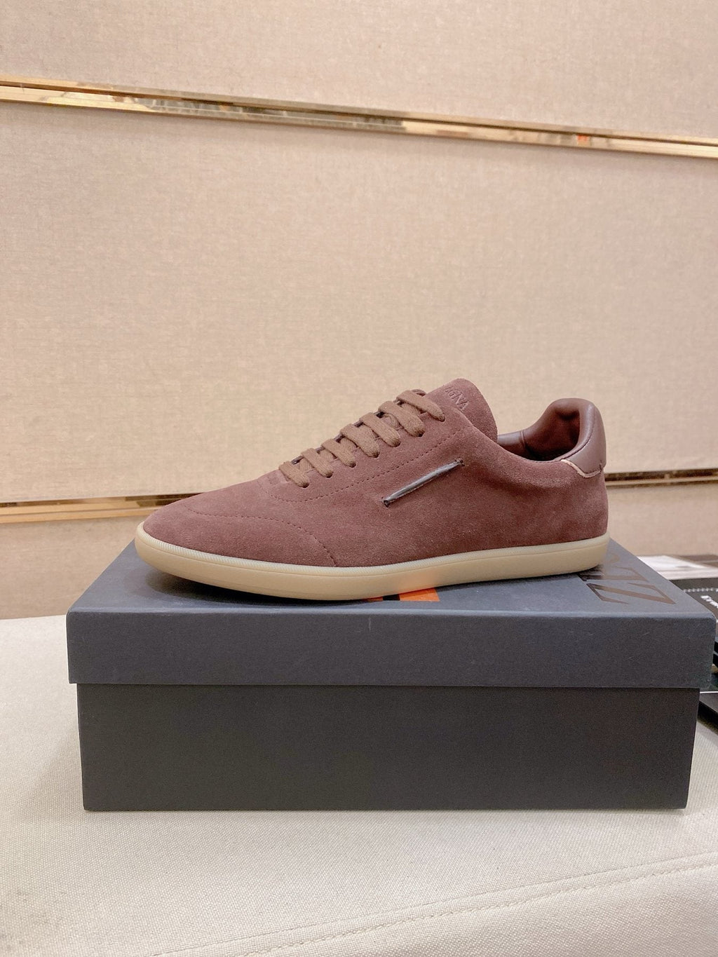 ZEGNA Suede Low-Top Sneakers — front