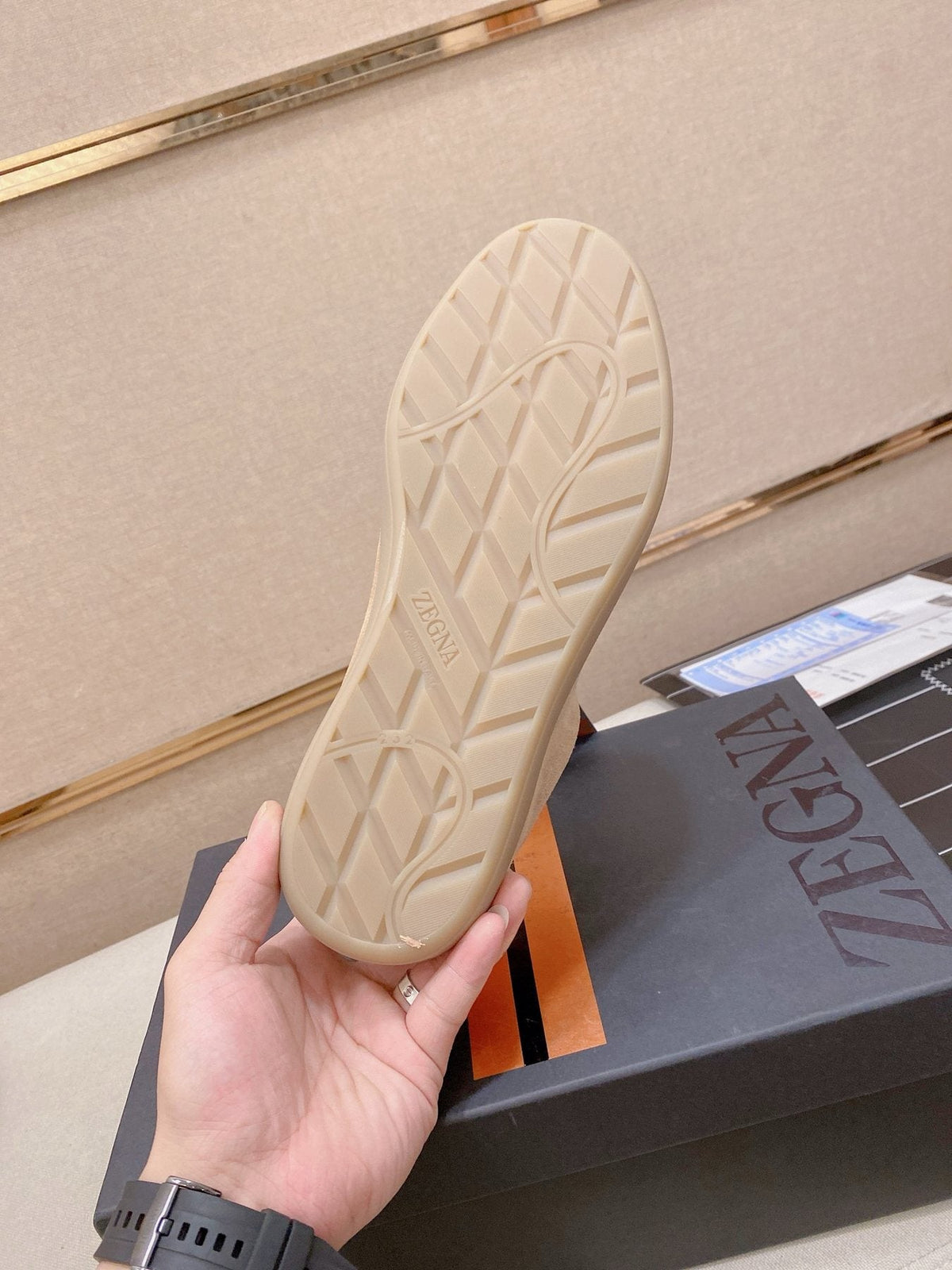 ZEGNA Suede Low-Top Sneakers — side