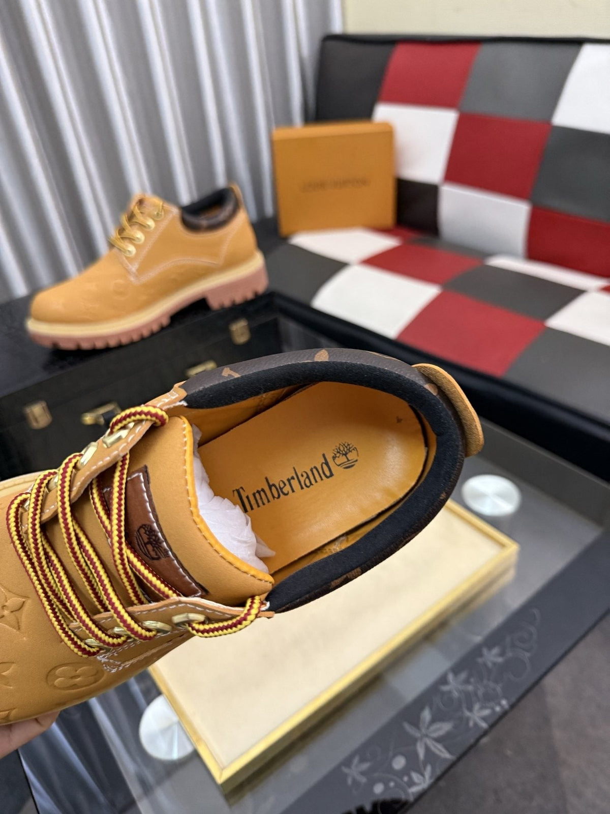 Timberland Patterned Lug Sole Lace-Up Boots — detail