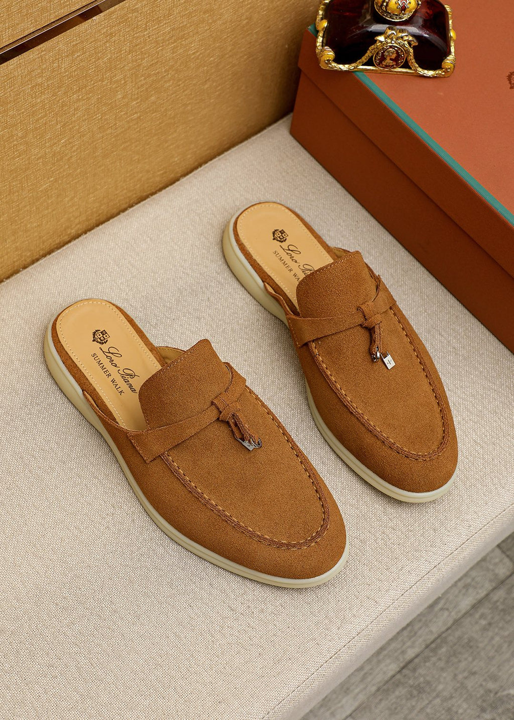 Loro Piana Tassel Backless Loafers — front