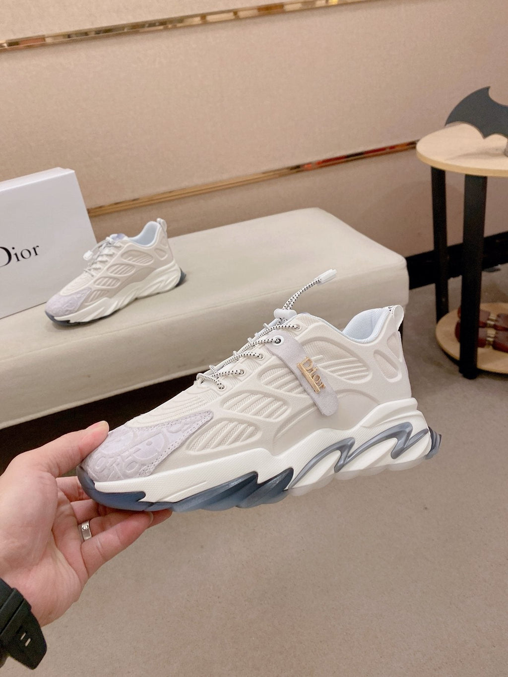 Dior Sculpted Sole Lace-Up Sneakers — side