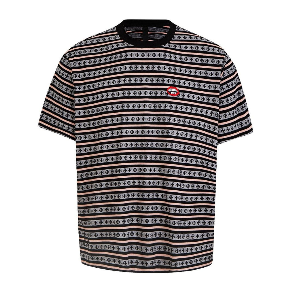 Test2-Chrome Hearts Striped Jacquard Knit T-Shirt — front