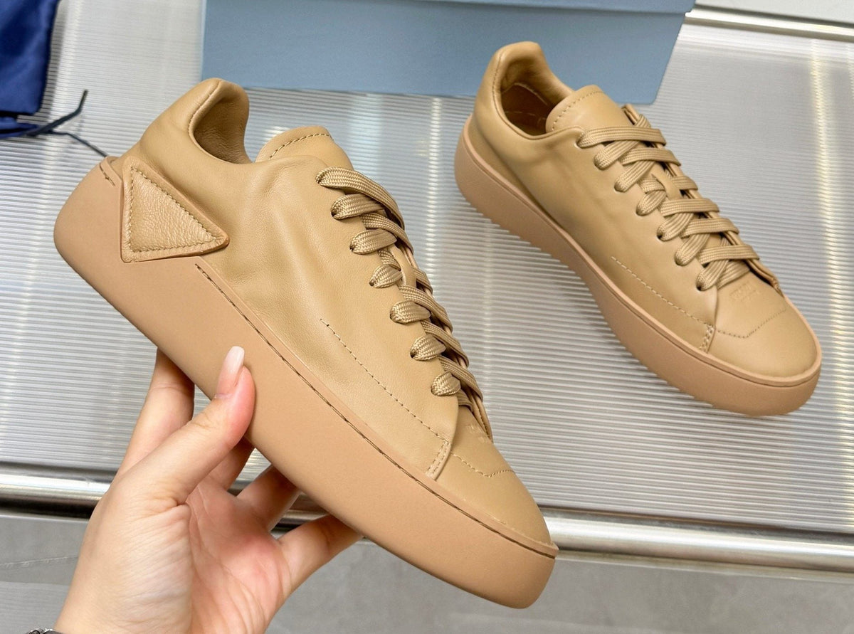 PRADA Tonal Tan Low-Top Sneakers — hero