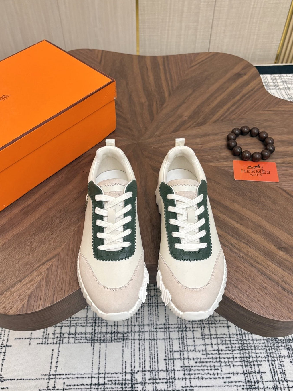 Hermes Paneled Low-Top Sneakers — front