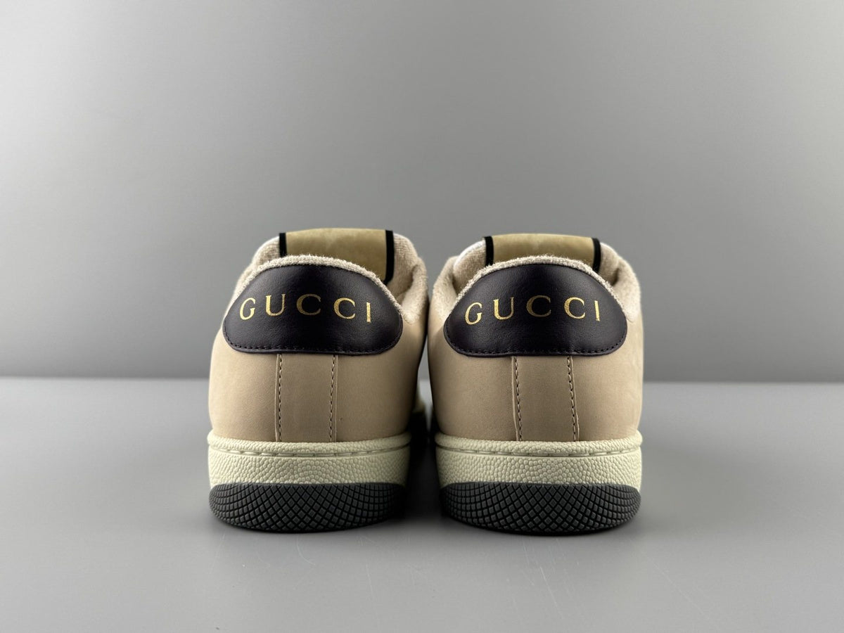 Gucci Beige Web Stripe Sneakers — back