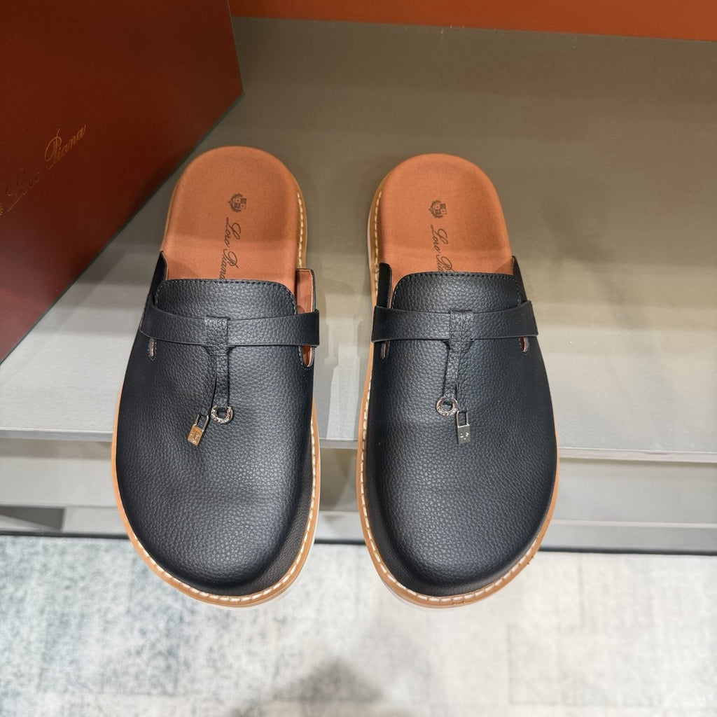 Loro Piana Textured Mule Loafers — front