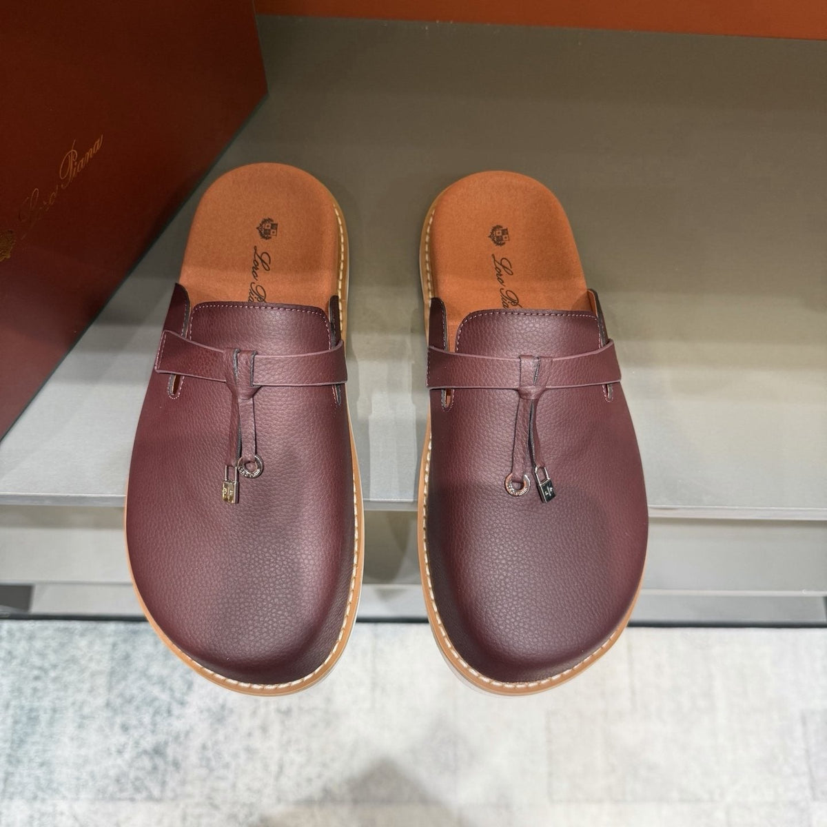 Loro Piana Textured Mule Loafers — front