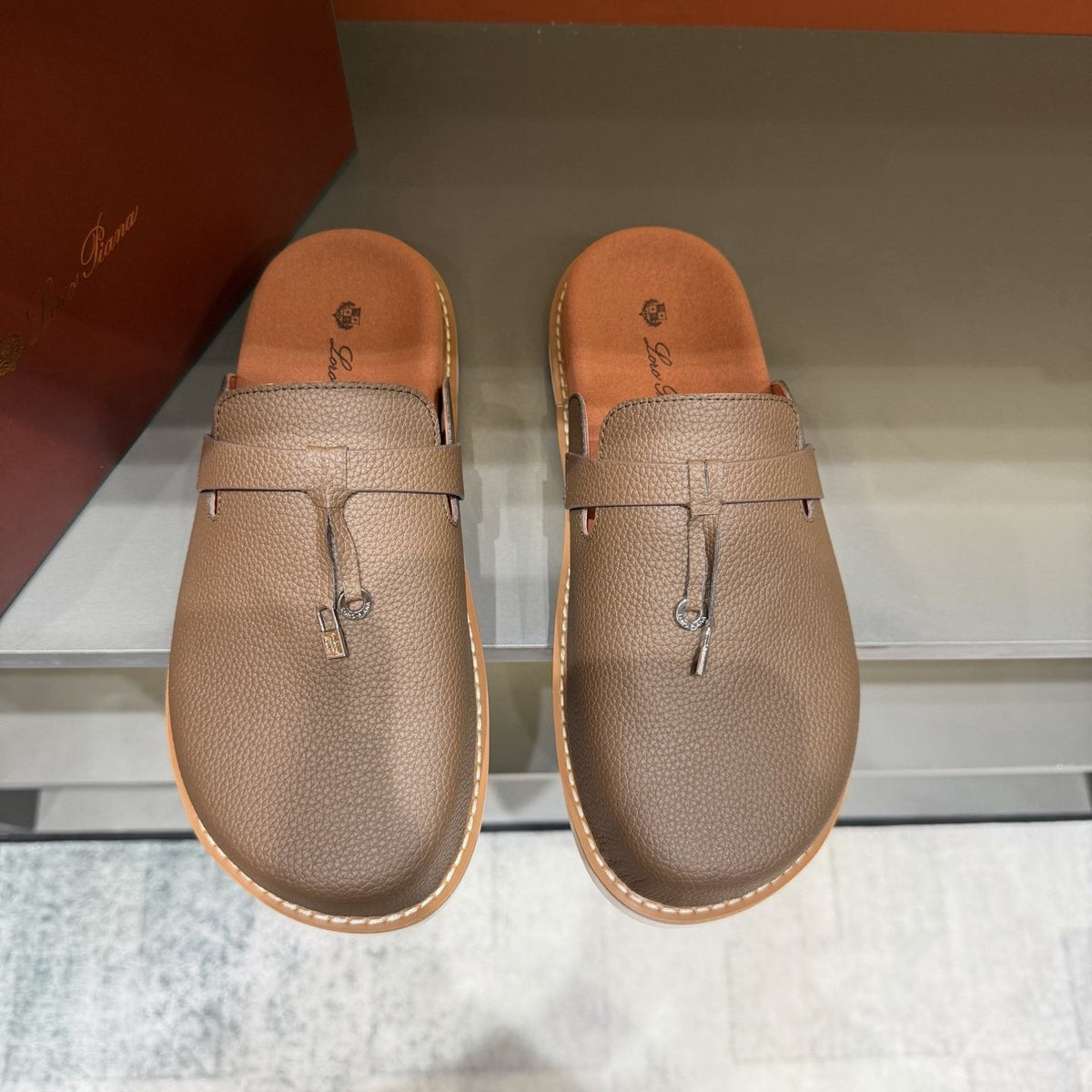 Loro Piana Textured Mule Loafers — front