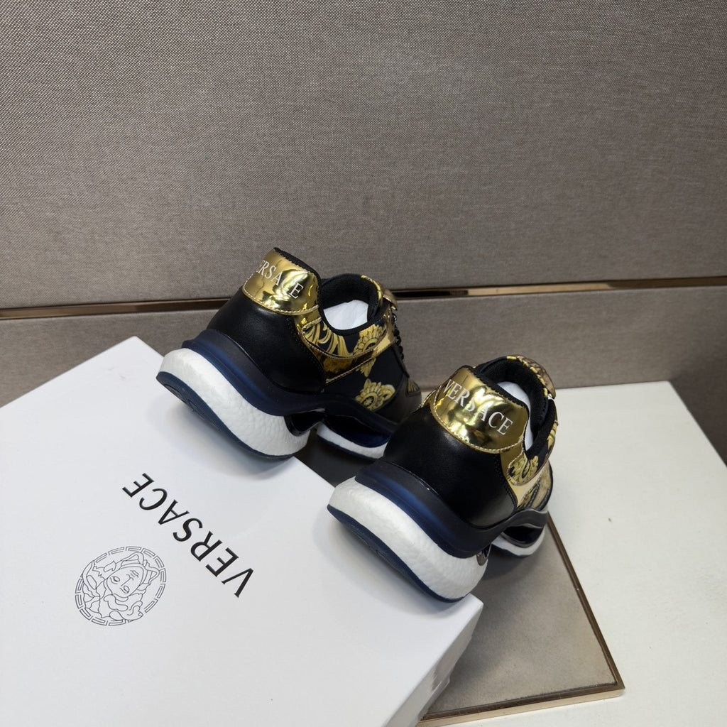 Versace Gold-Panel Low-Top Sneakers — back