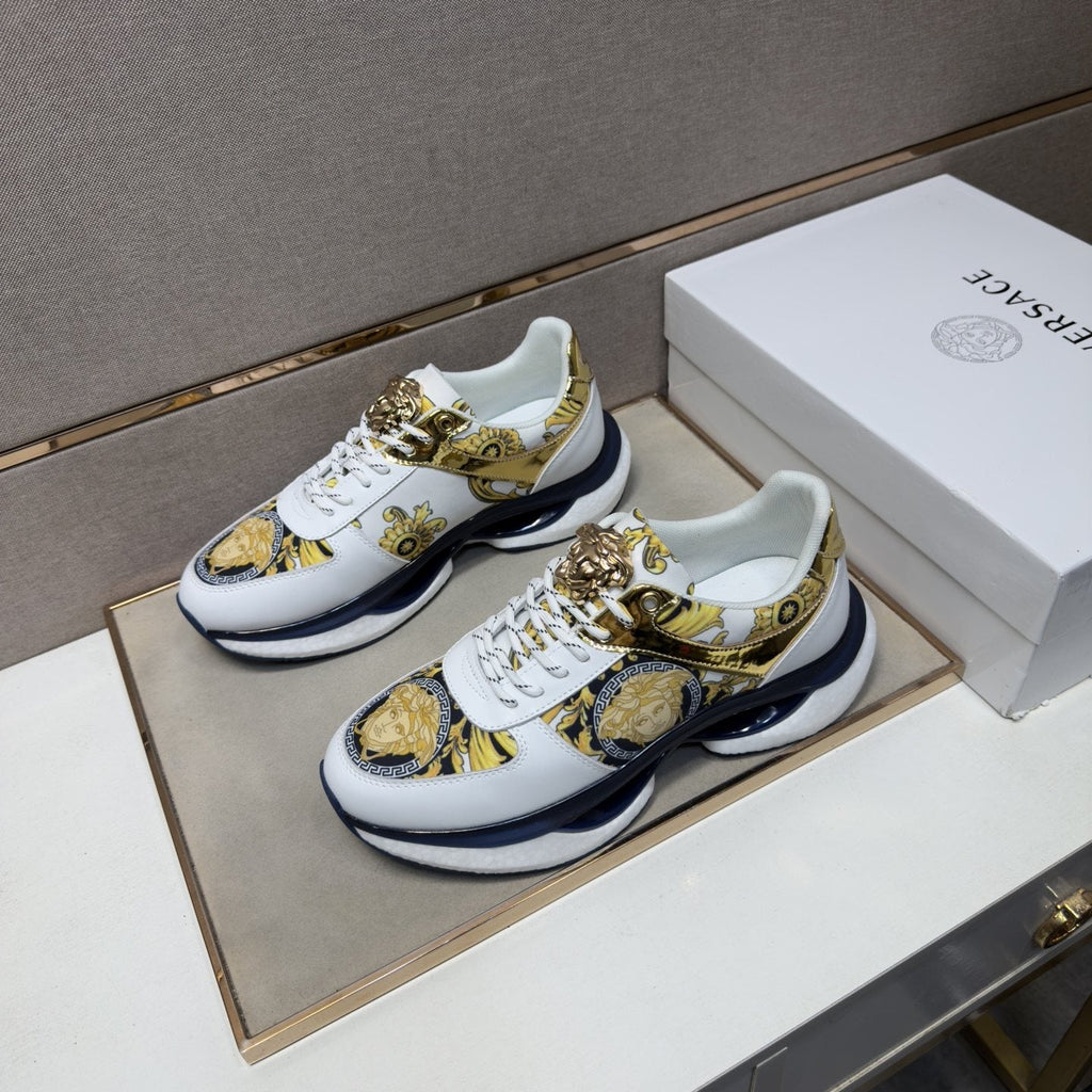 Versace Gold-Panel Low-Top Sneakers — side