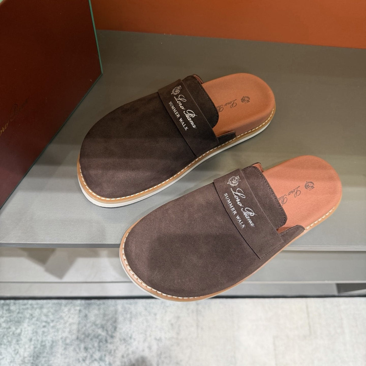 Loro Piana Open-Back Loafer Mules — front