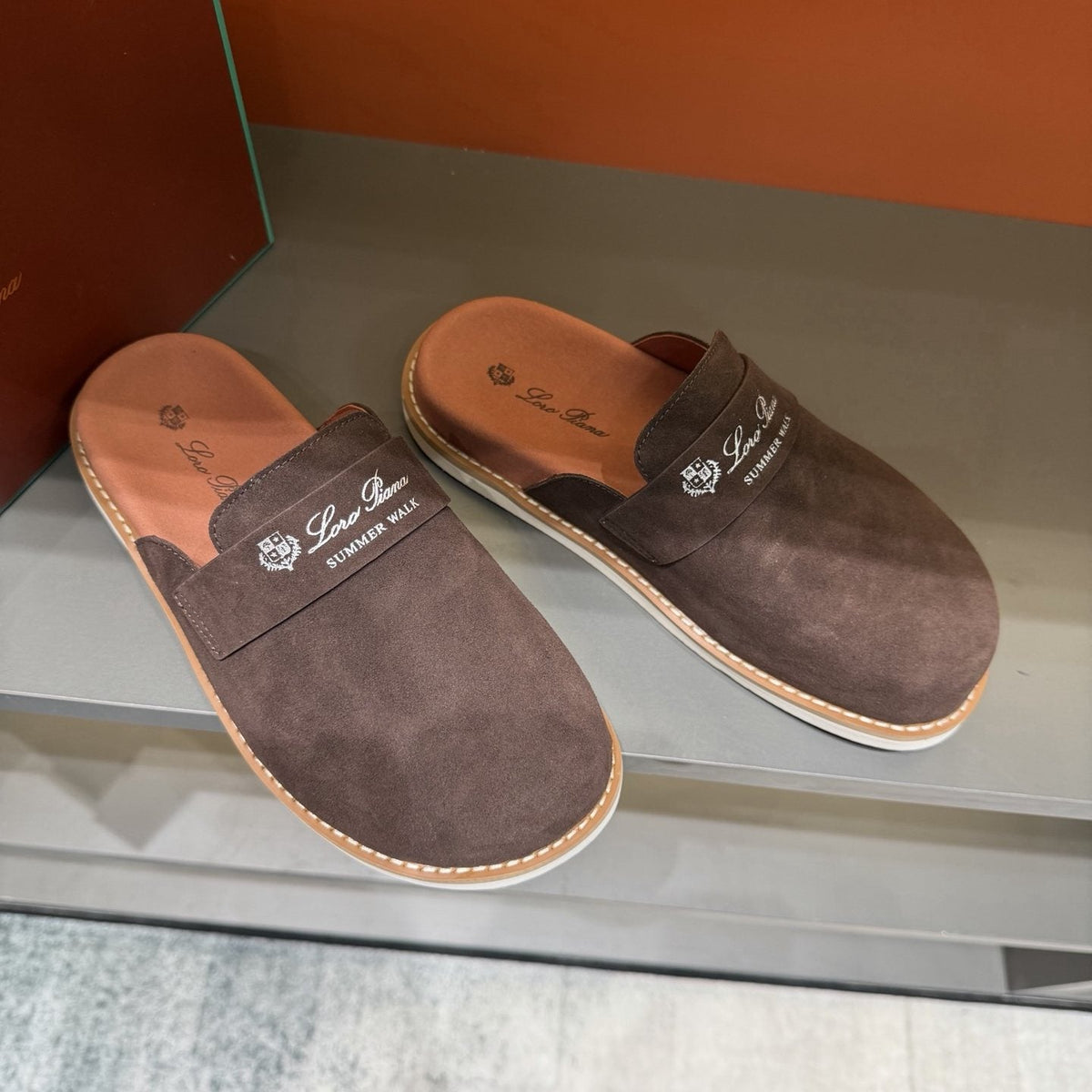 Loro Piana Open-Back Loafer Mules — front