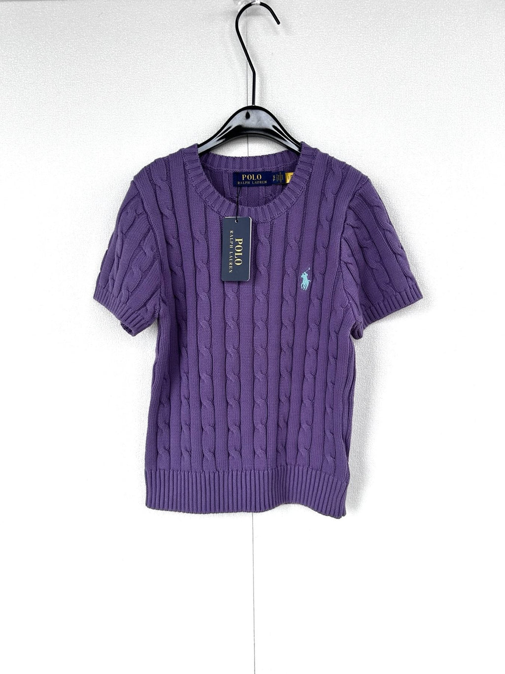 Test2-Ralph Lauren Women's Short-Sleeve Cable-Knit Sweater — front