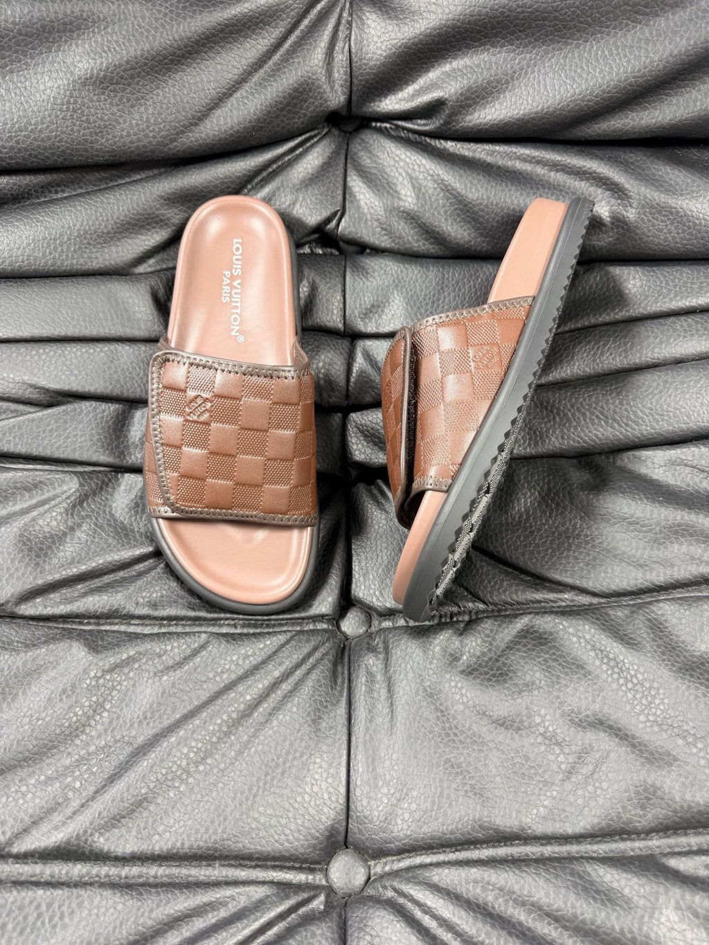 Louis Vuitton Woven Strap Slide Sandals — side