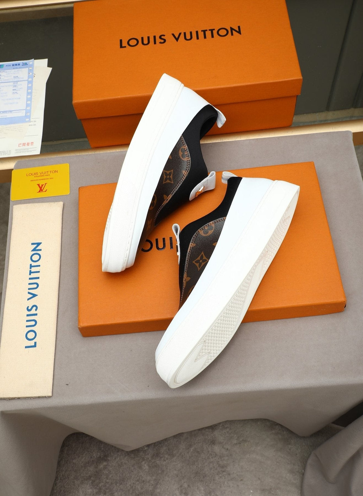 Louis Vuitton Monogram Slip-On Sneakers — front
