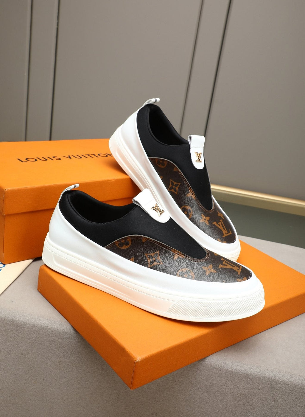 Louis Vuitton Monogram Slip-On Sneakers — front