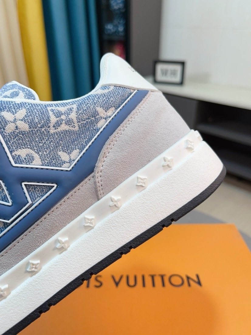 Louis Vuitton Patterned Panel Low-Top Sneakers — side