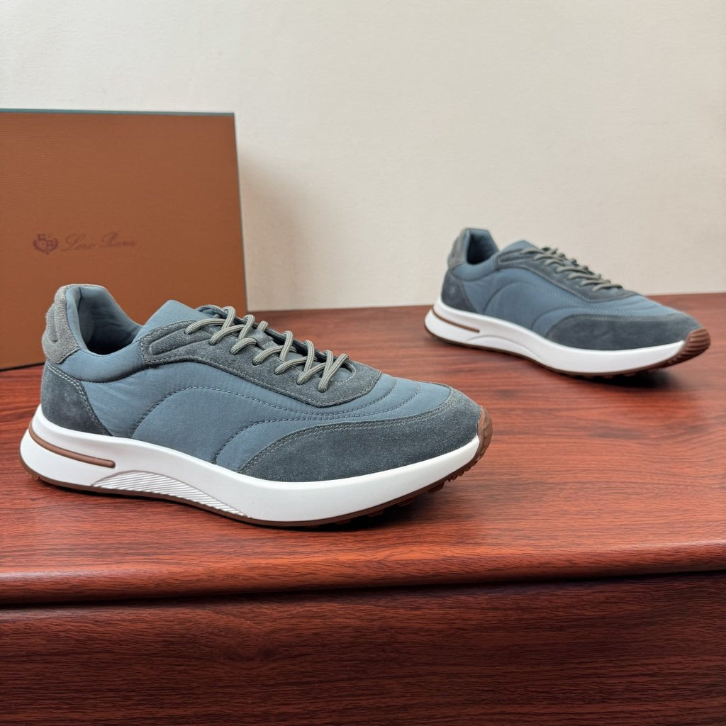 Loro Piana Light Gray Low-Top Sneakers — front