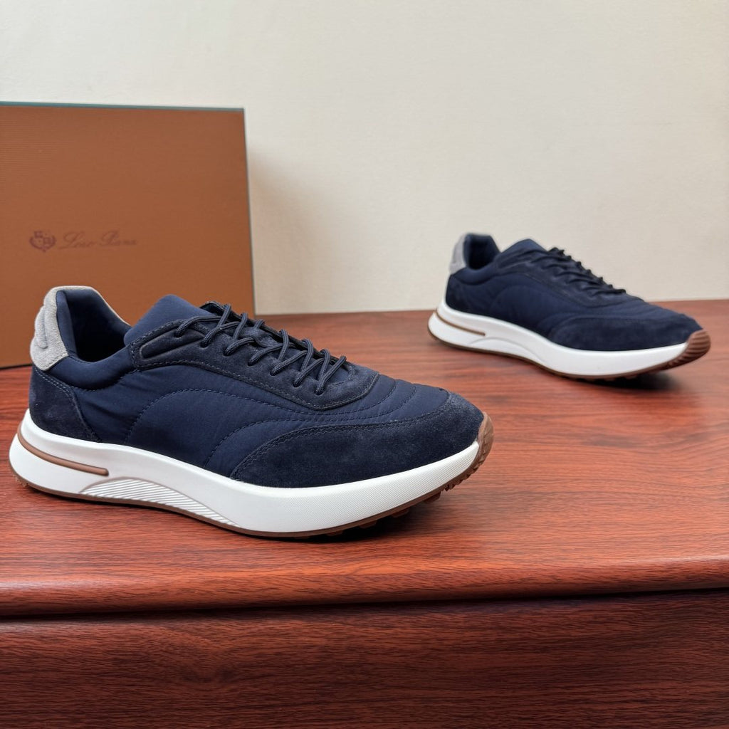 Loro Piana Light Gray Low-Top Sneakers — front