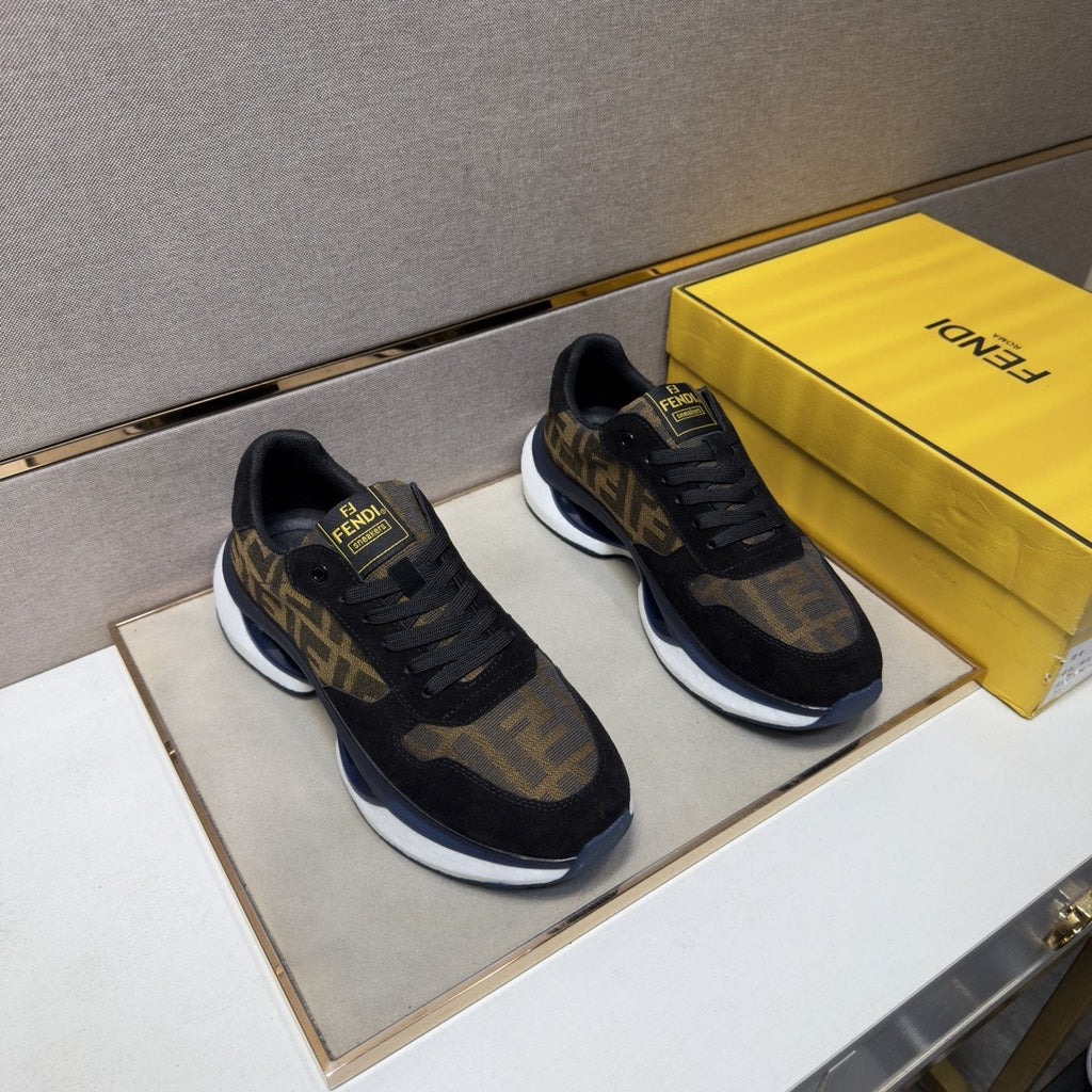 Fendi Monogram Panel Low-Top Sneakers — front