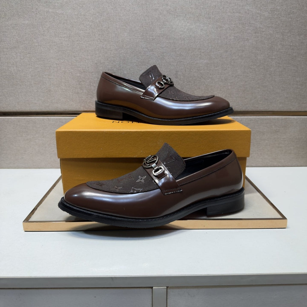 Louis Vuitton Buckle Slip-On Dress Shoes — side