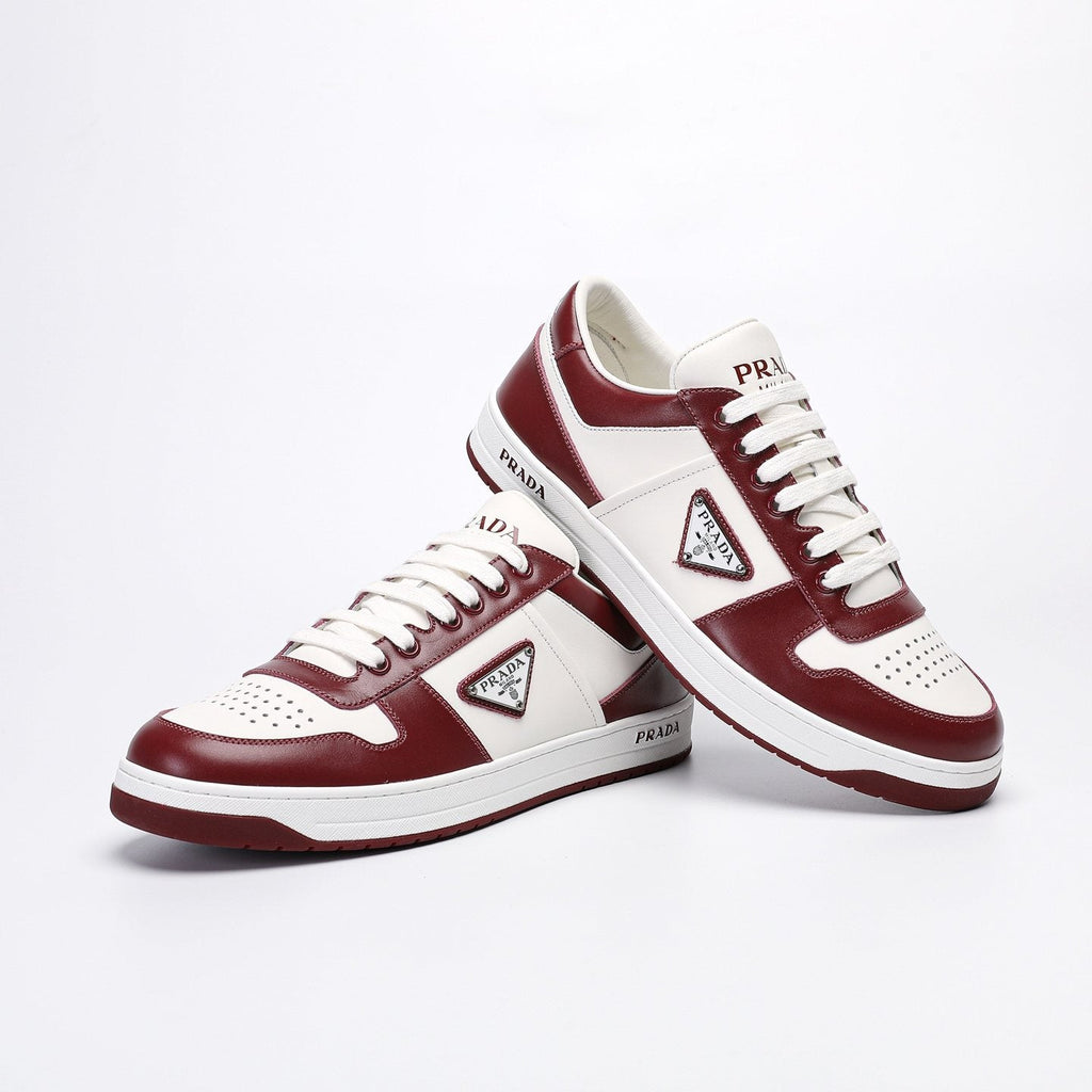 Prada Triangle Plaque Low-Top Sneakers — side