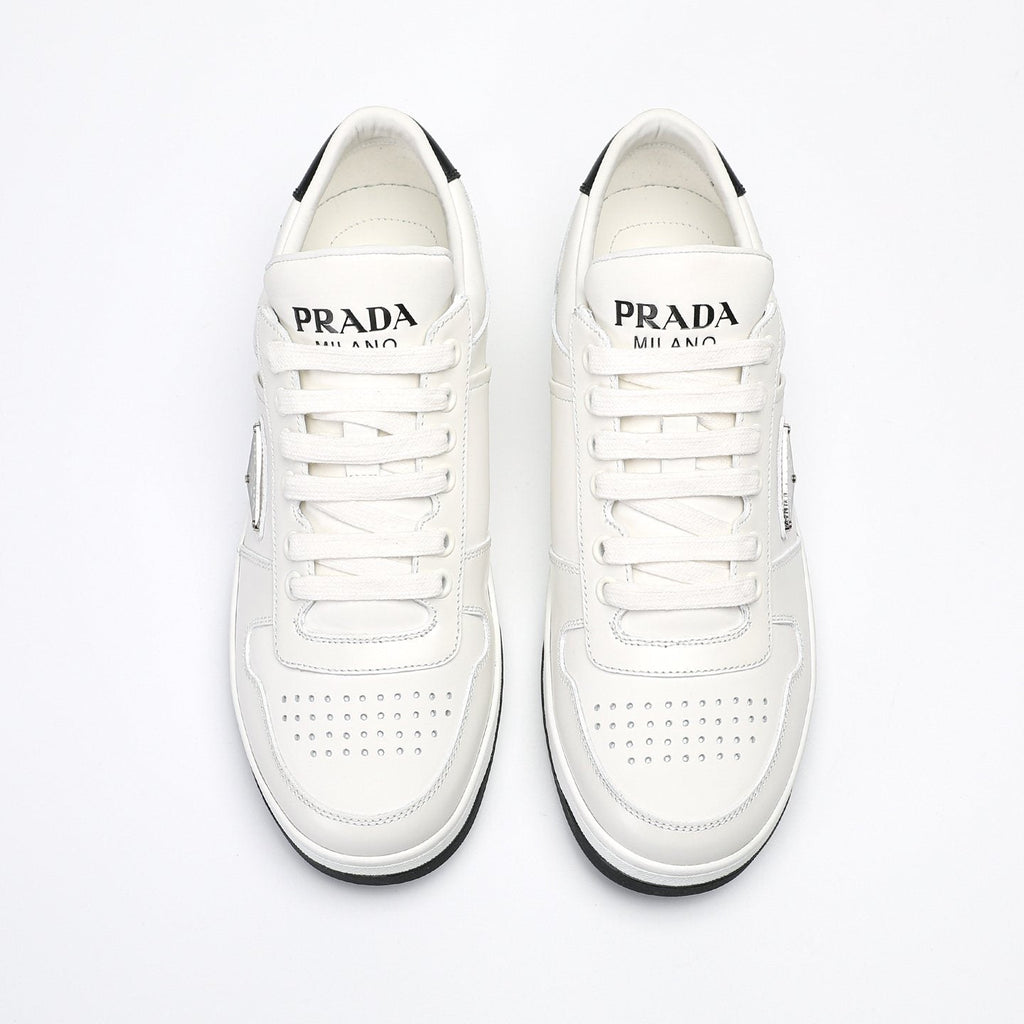 Prada Triangle Plaque Low-Top Sneakers — front