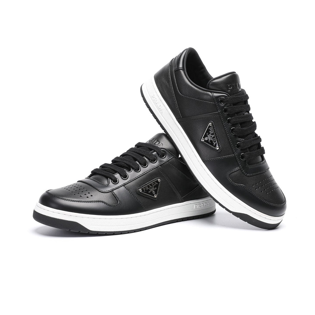 Prada Triangle Plaque Low-Top Sneakers — front