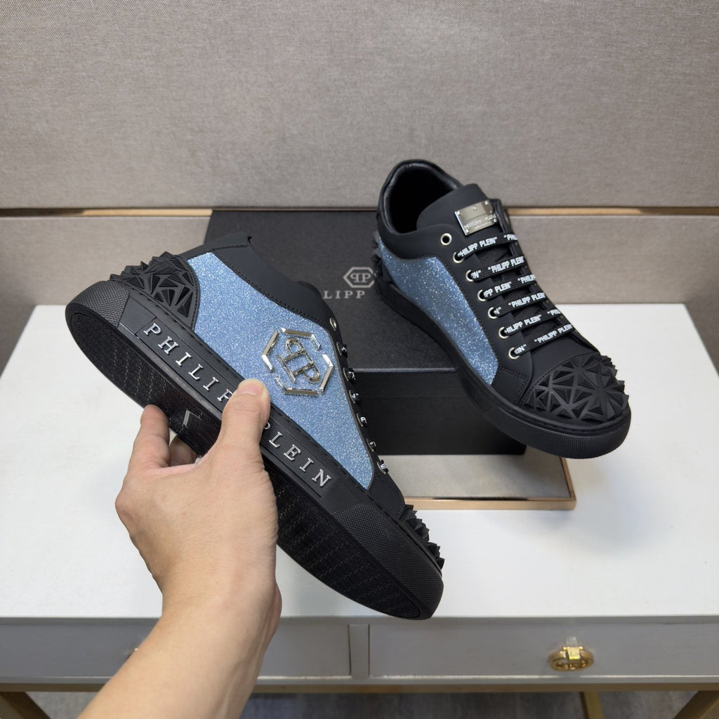 Philipp Plein Studded Panel Low-Top Sneakers — model