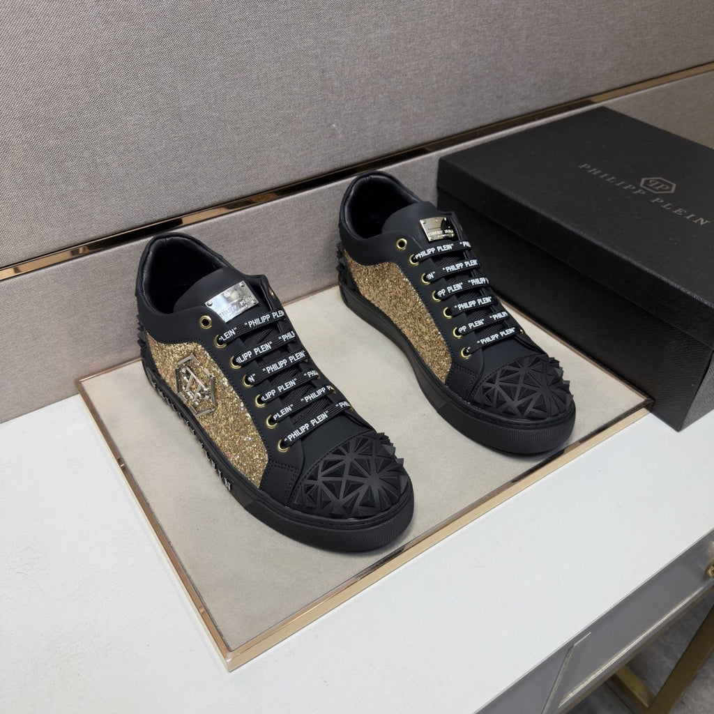 Philipp Plein Studded Panel Low-Top Sneakers — front