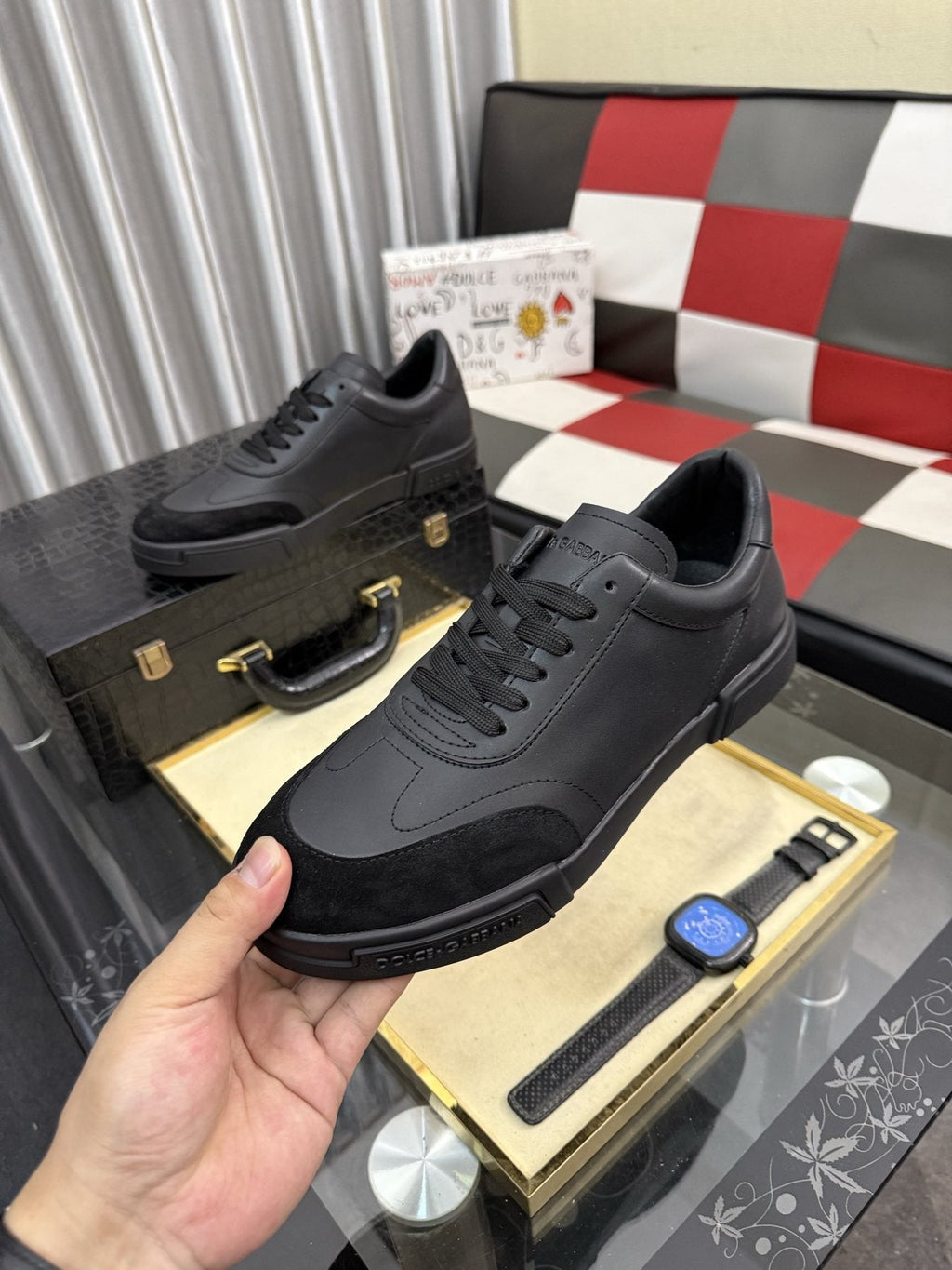 Dolce & Gabbana Low-Top Lace-Up Sneakers — model