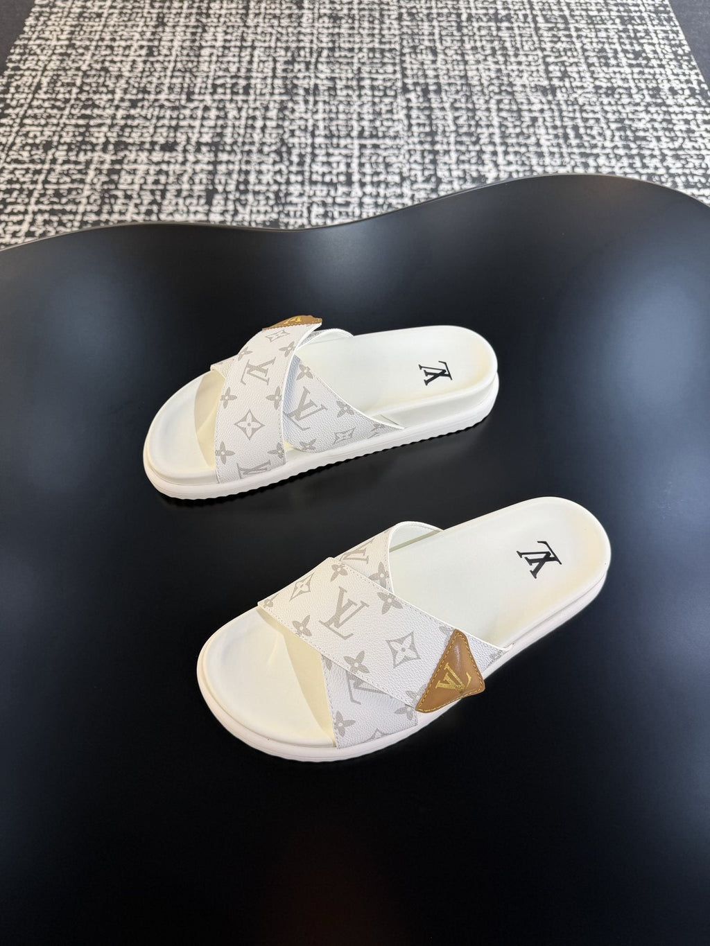 Louis Vuitton Monogram Cross-Strap Slide Sandals — side