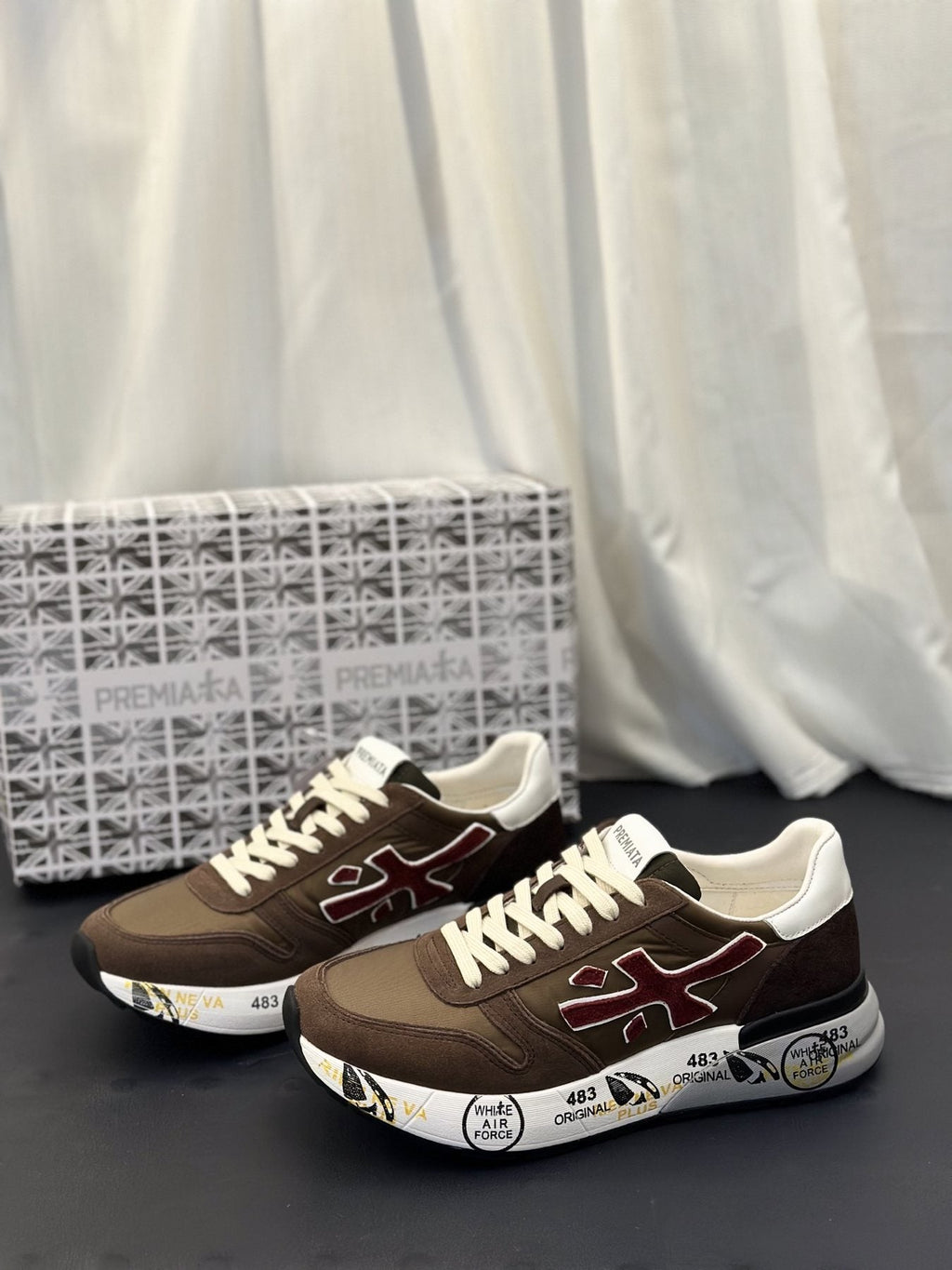 PREMIATA Panel-Detail Men's Sneakers — side
