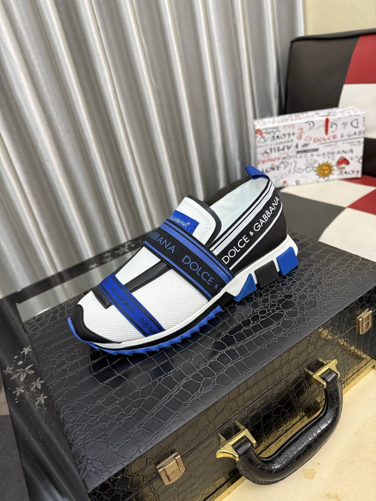Dolce & Gabbana Blue Strap Sneakers — hero