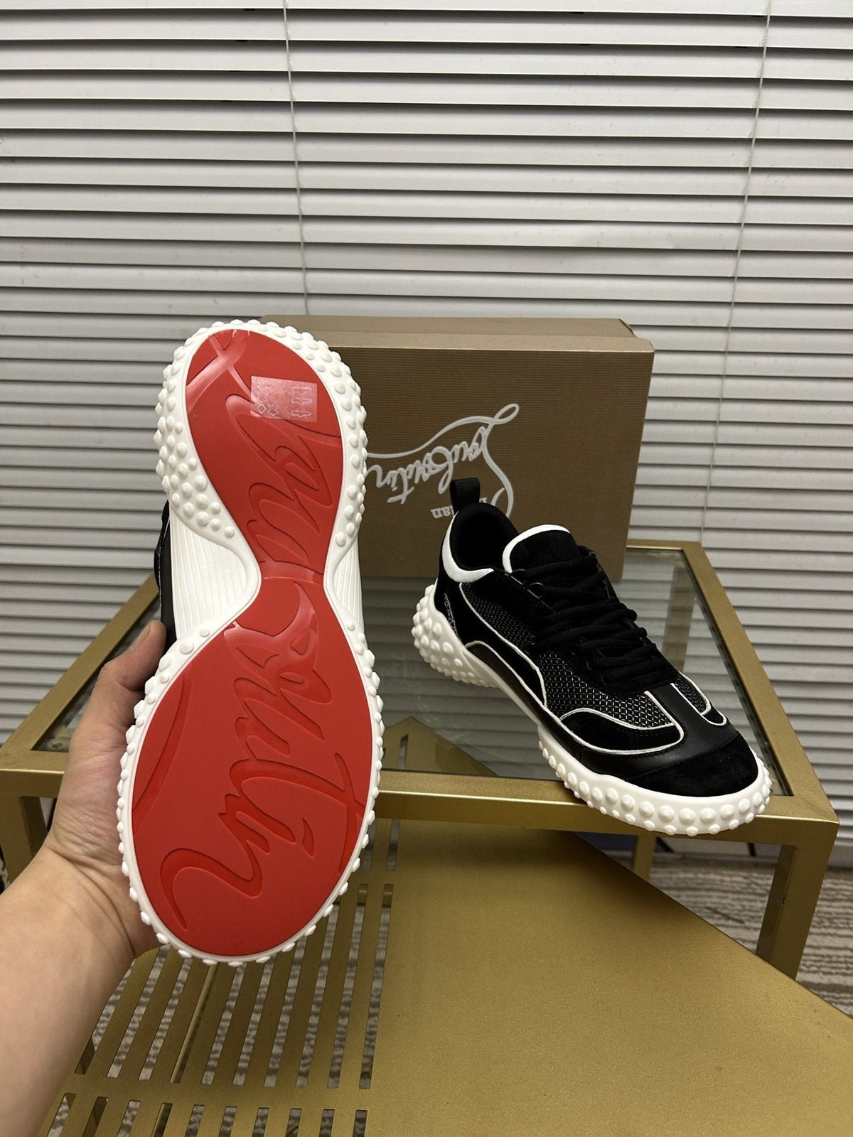 Christian Louboutin Contrast Trim Sneakers — detail