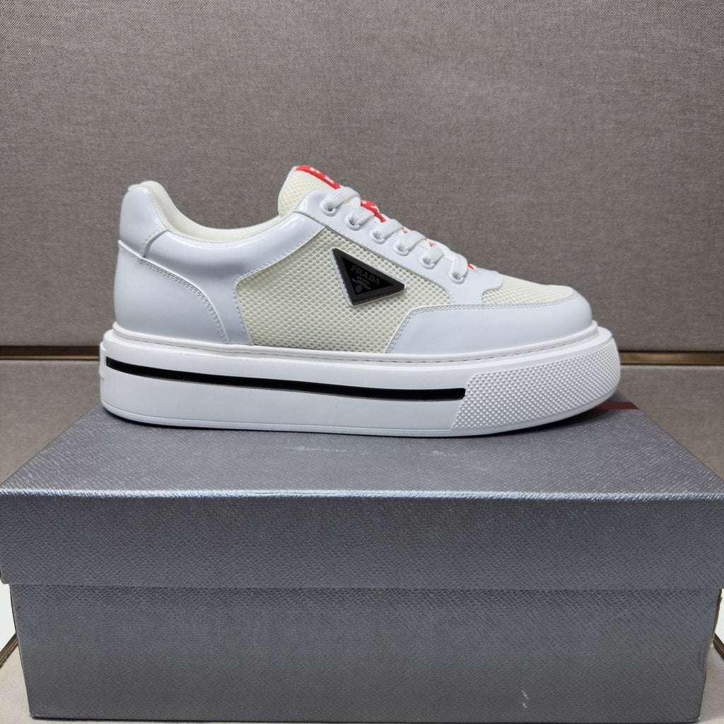 Prada Contrast Panel Low-Top Sneakers — side