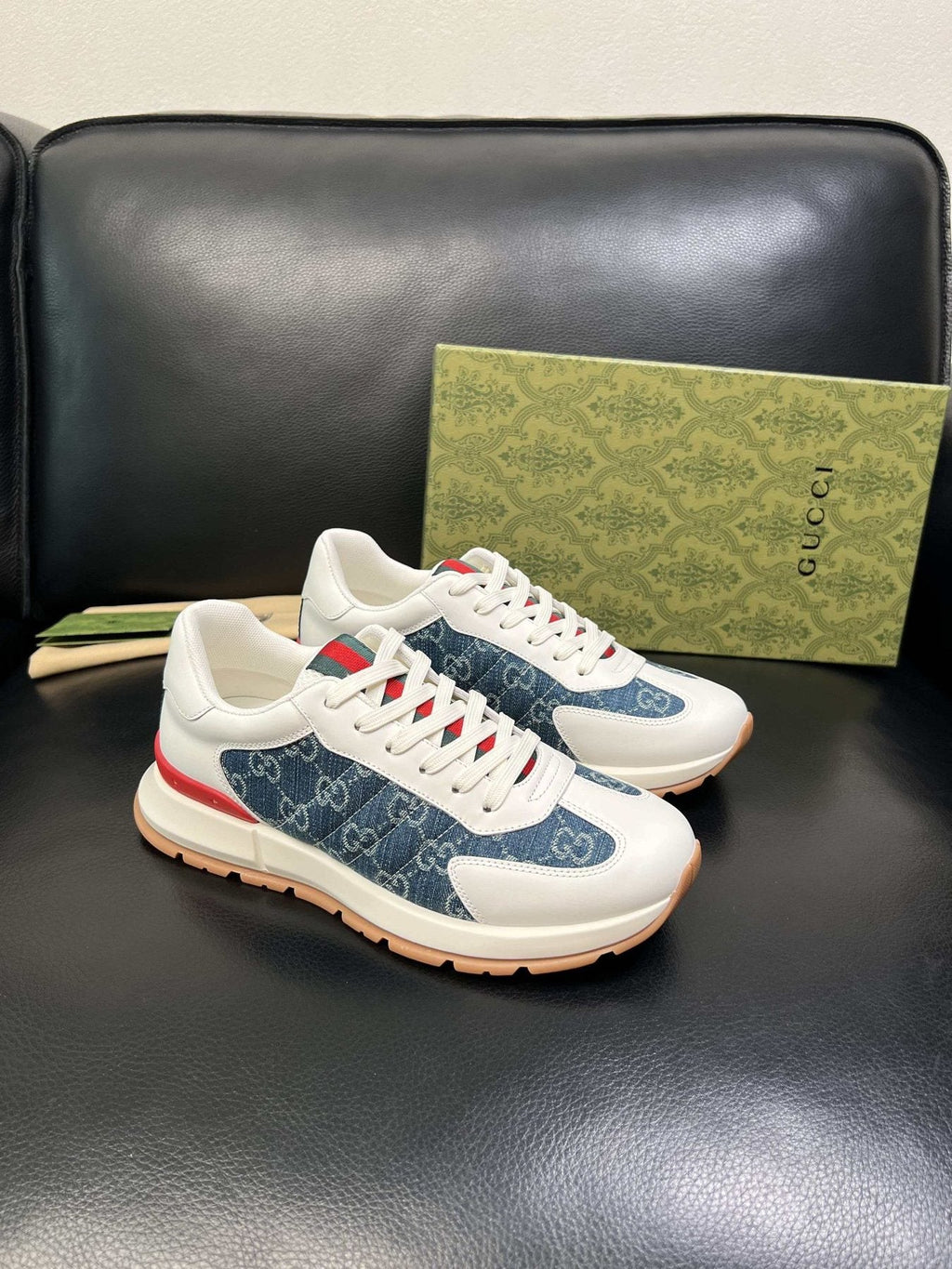 Gucci Monogram Panel Low-Top Sneakers — front