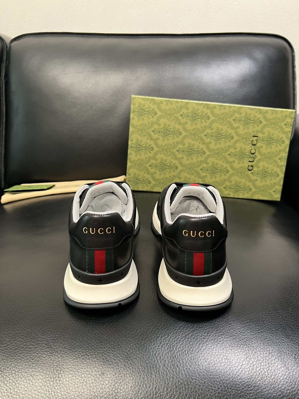 Gucci Monogram Panel Low-Top Sneakers — back
