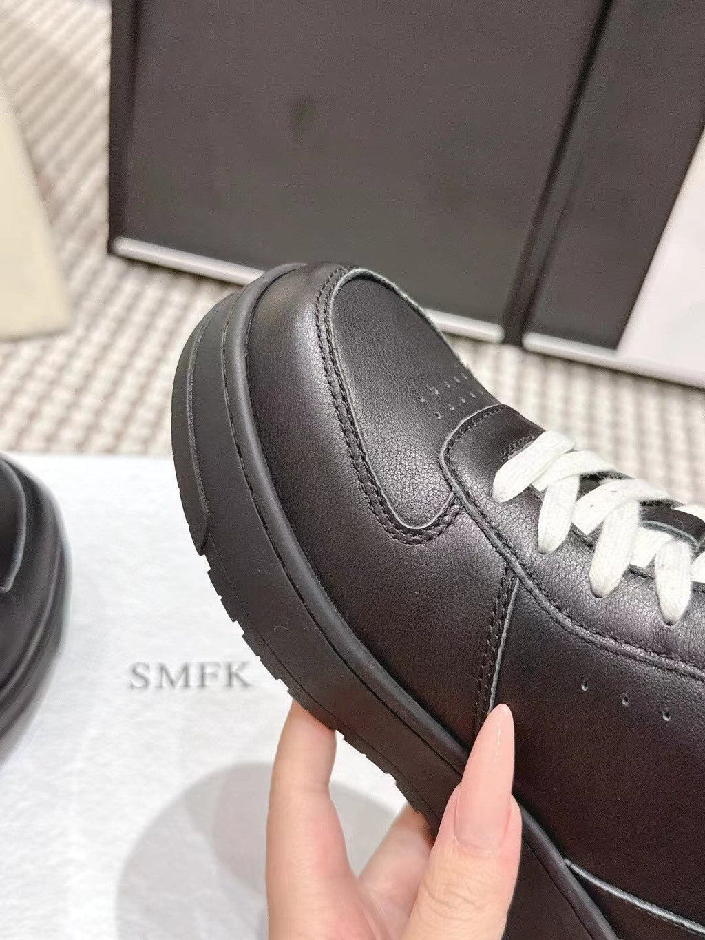 SMFK White Platform Sneakers — detail