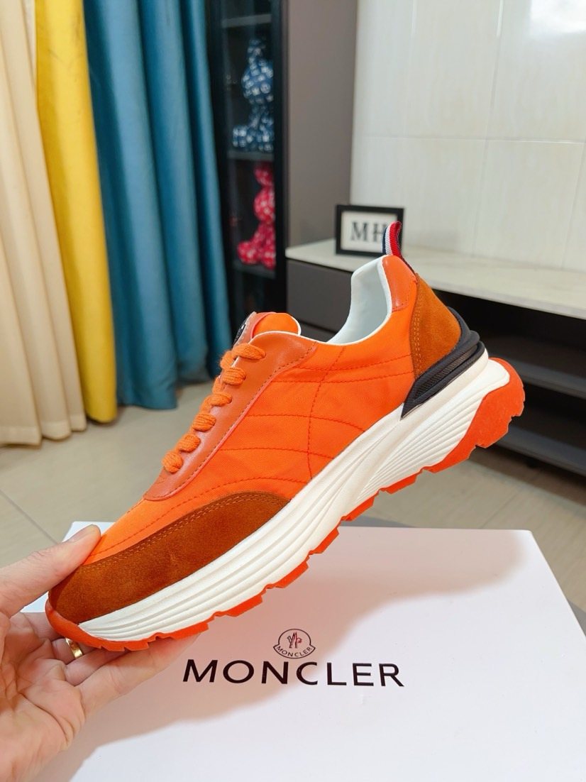 Moncler Black and Charcoal Low-Top Sneakers — front