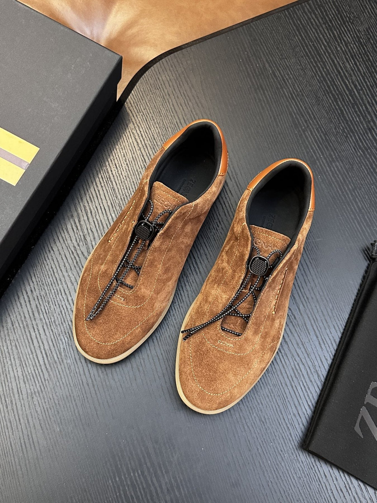 Zegna Triple Stitch Low-Top Sneakers — front