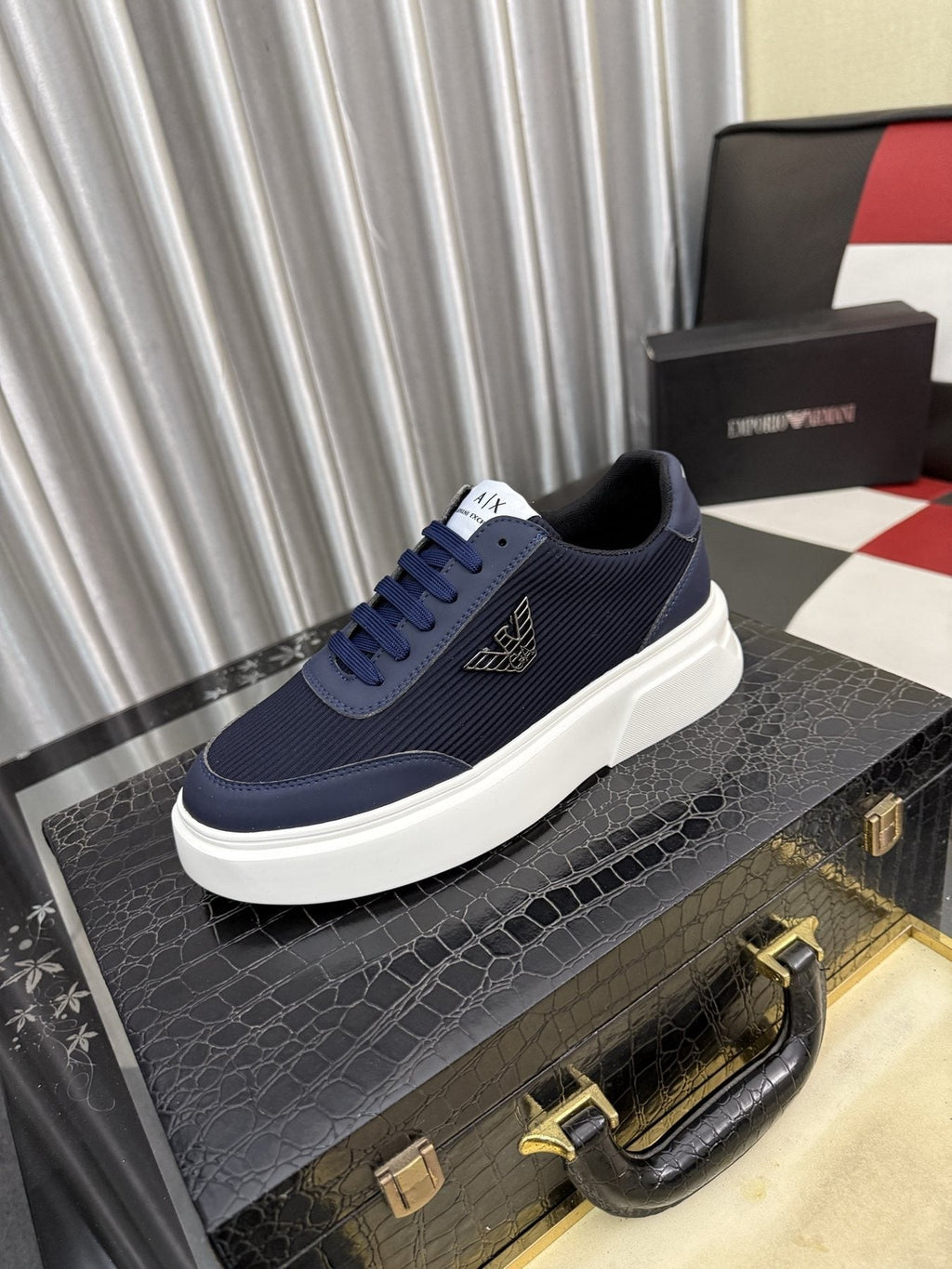 Armani Exchange Mesh Panel Sneakers — front