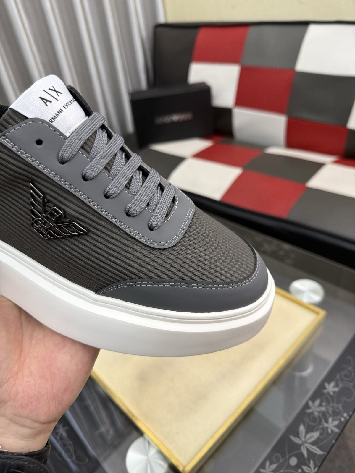Armani Exchange Mesh Panel Sneakers — side