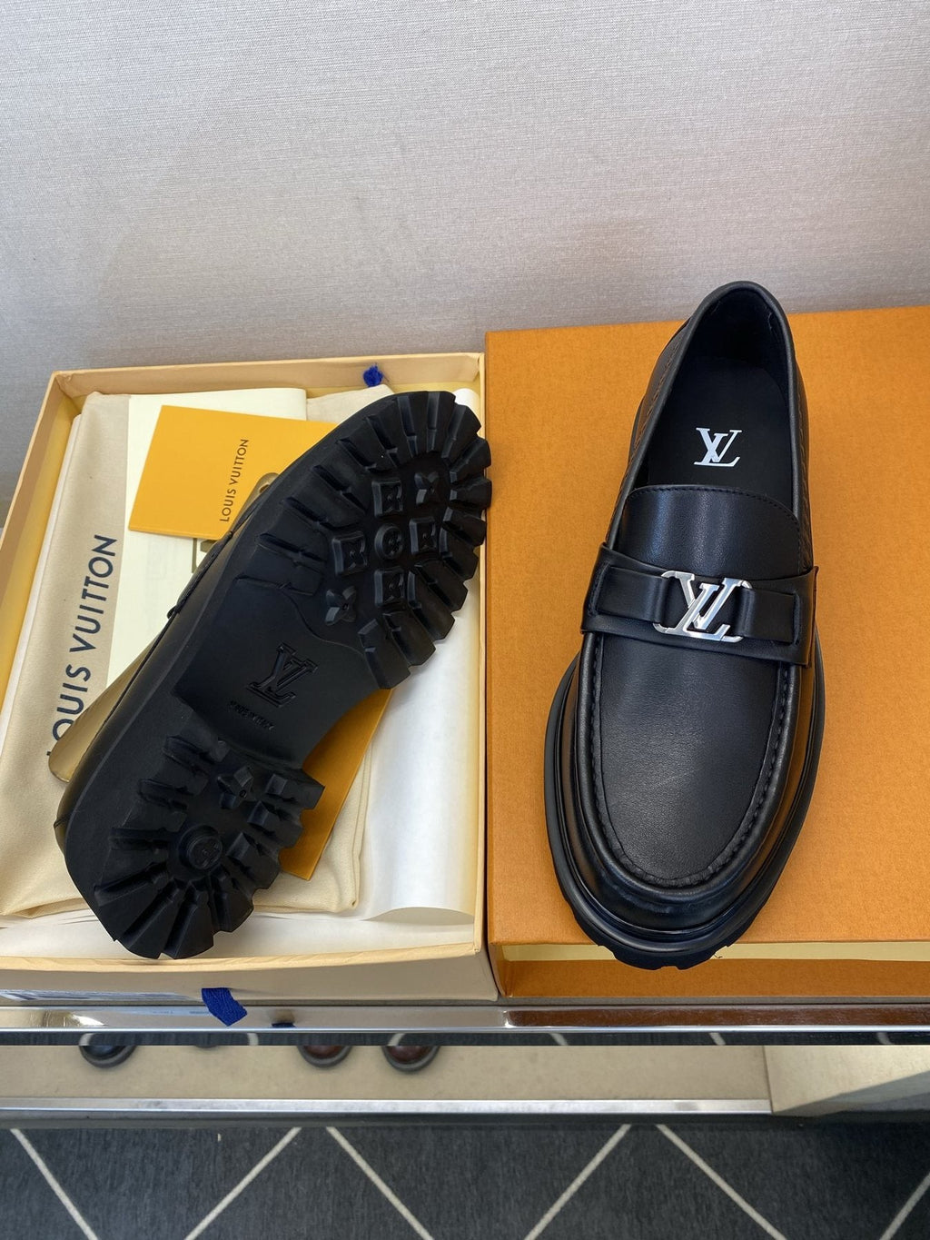 Louis Vuitton Metal Hardware Loafers — front